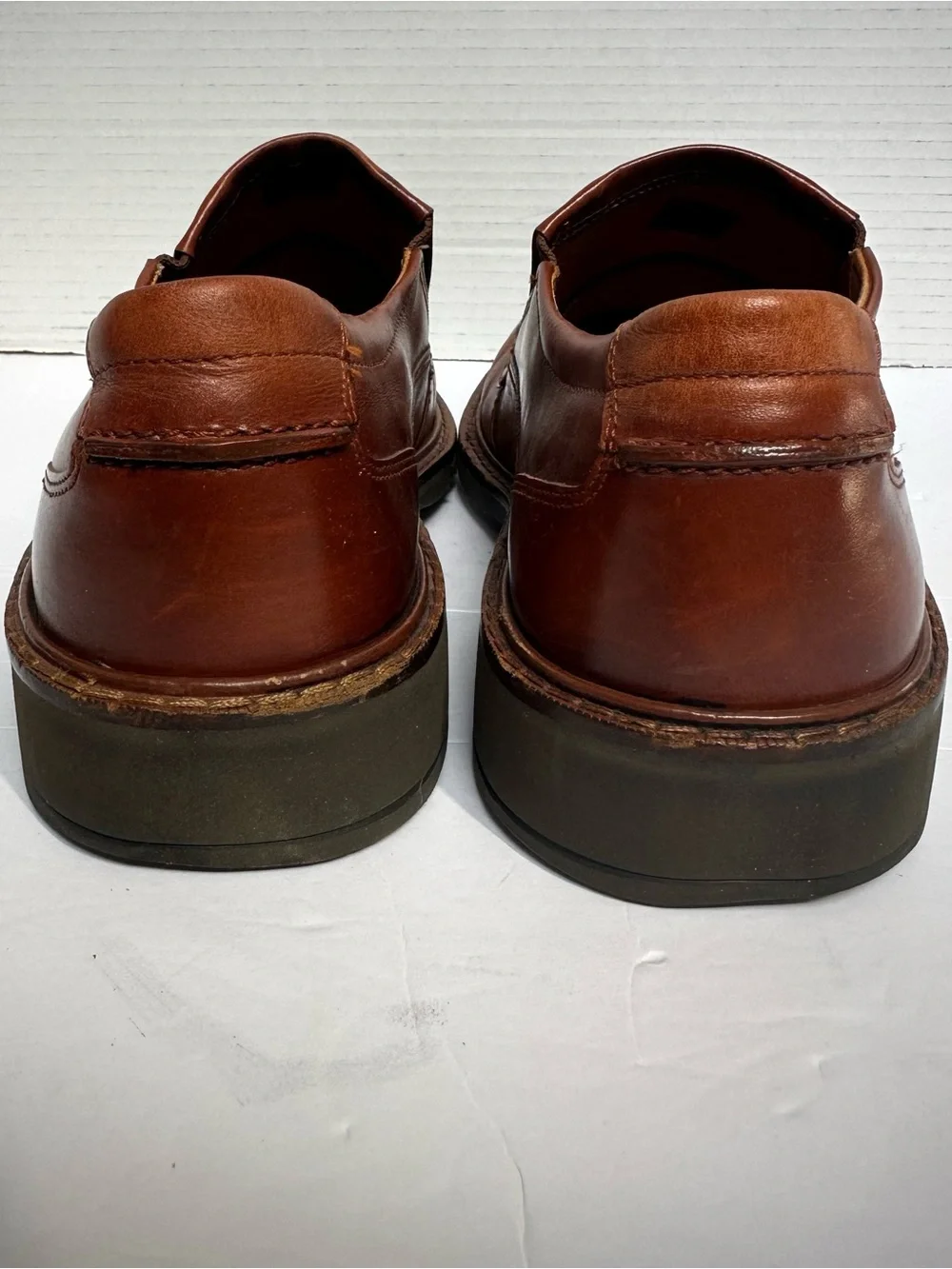 ECCO Men's Cognac Holton Slip-On Leather Business Loafers-Size 44 US 10/10.5